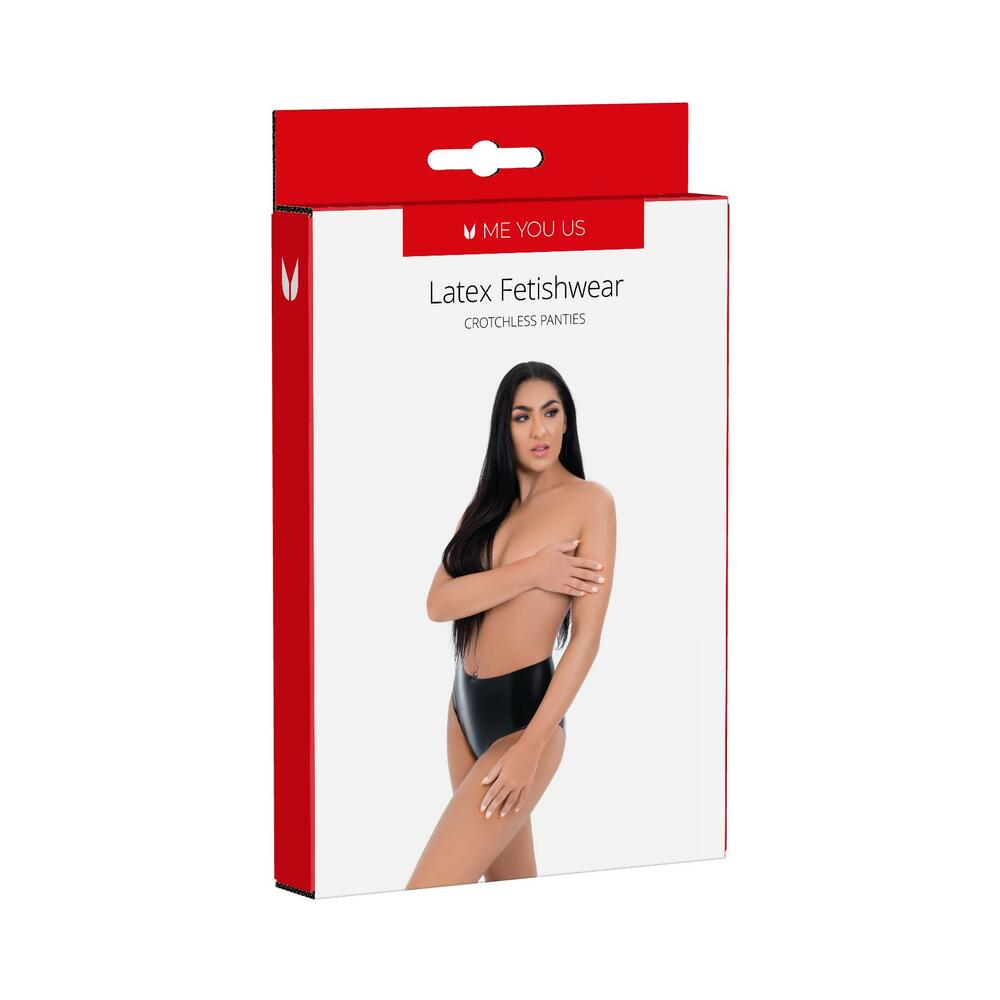 Me You Us Latex Crotchless Panties Med